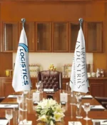 Set of Two Indoor Conference Flags with Pole & Stand - Image 2