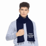 Blue Customized Photo Printed Woolen Muffler